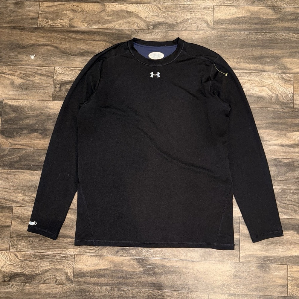 Under Armour Athletic Long-Sleeve T-Shirt Men's Size XL Black Center Chest Logo